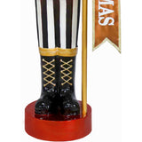 Fraser Hill Farm - 4-Ft. Metallic Nutcracker Holding Banner Statue with LED Lights - Multi