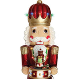 Fraser Hill Farm - 4-Ft. Metallic Nutcracker Statue with LED Lights and Music - Multi