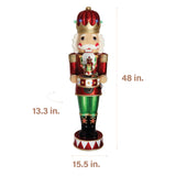 Fraser Hill Farm - 4-Ft. Metallic Nutcracker Statue with LED Lights and Music - Multi