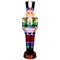 Fraser Hill Farm - 4.8-Ft. Metallic Nutcracker Statue with LED Lights and Music - Green, Multi