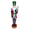 Fraser Hill Farm - 6-Ft. Metallic Santa Nutcracker Statue with LED Lights - Red, Multi