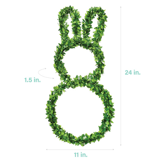 Fraser Hill Farm - 24-inch Boxwood Bunny Wreath - Green, Boxwood