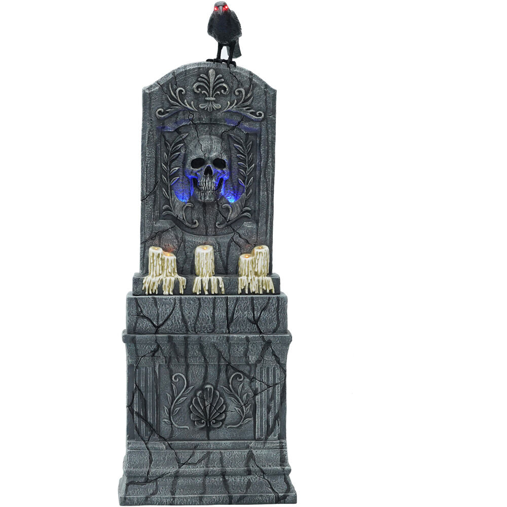 Haunted Hill Farm - 3.4-Ft. Tall Motion-Activated Aged Cemetery Tombstone, Premium Halloween Prop - Multi