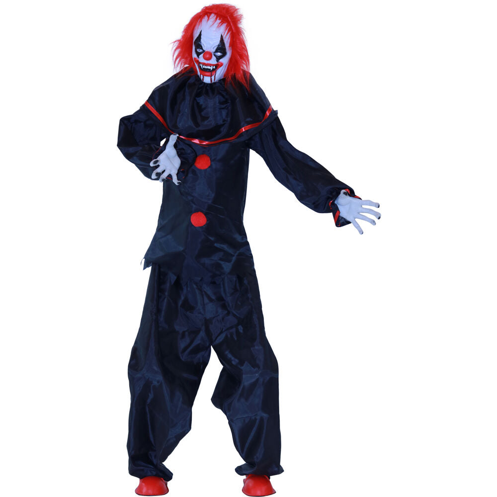 Haunted Hill Farm - Life-Size Animatronic Clown with Lights and Sound, Indoor/Covered Outdoor Halloween Decoration - Multi