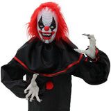 Haunted Hill Farm - Life-Size Animatronic Clown with Lights and Sound, Indoor/Covered Outdoor Halloween Decoration - Multi