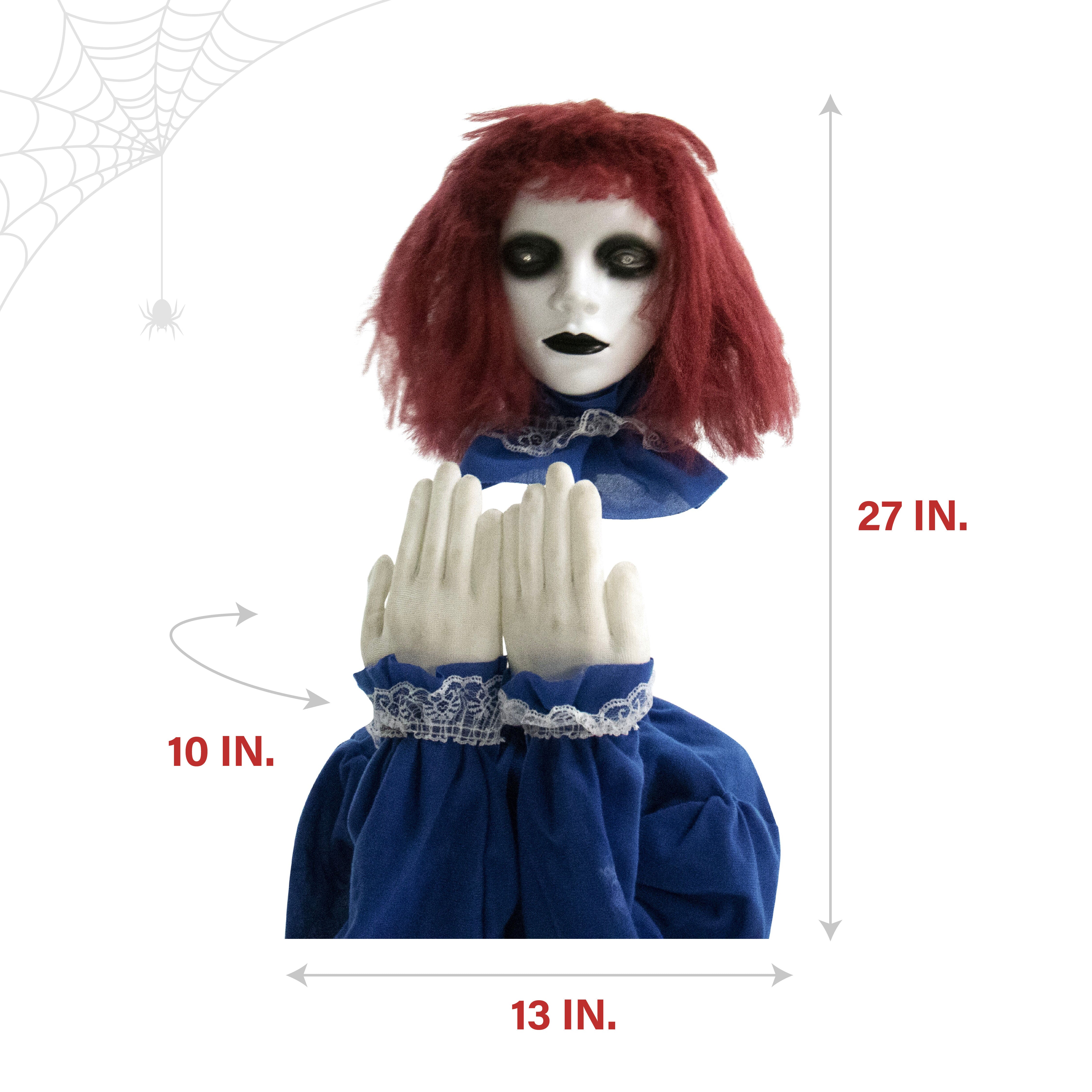 Haunted Hill Farm - Animatronic Pop-up Haunted Doll with Lights and Sound, Indoor or Covered Outdoor Halloween Decoration - Multi