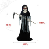 Haunted Hill Farm - 8.5-Ft. Tall Motion-Activated Ginormous Reaper, Premium Talking Halloween Animatronic - Multi