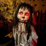 Haunted Hill Farm - Animatronic Haunted Victorian Child Groundbreaker with Lights and Sound, Indoor/Covered Outdoor Halloween Decoration - Multi