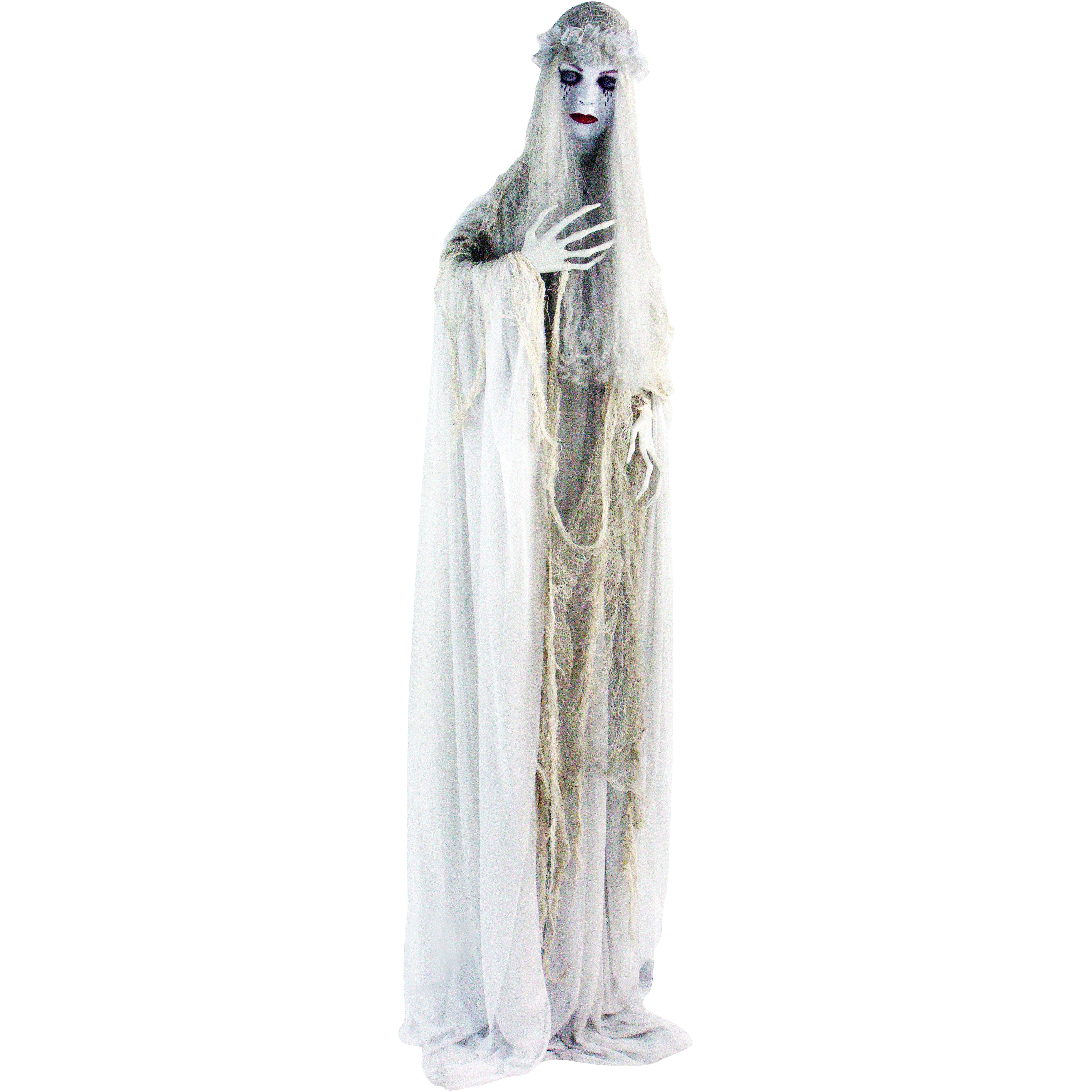 Haunted Hill Farm - Life-Size Animatronic Ghost Bride with Lights and Sound, Indoor or Covered Outdoor Halloween Decoration - Multi