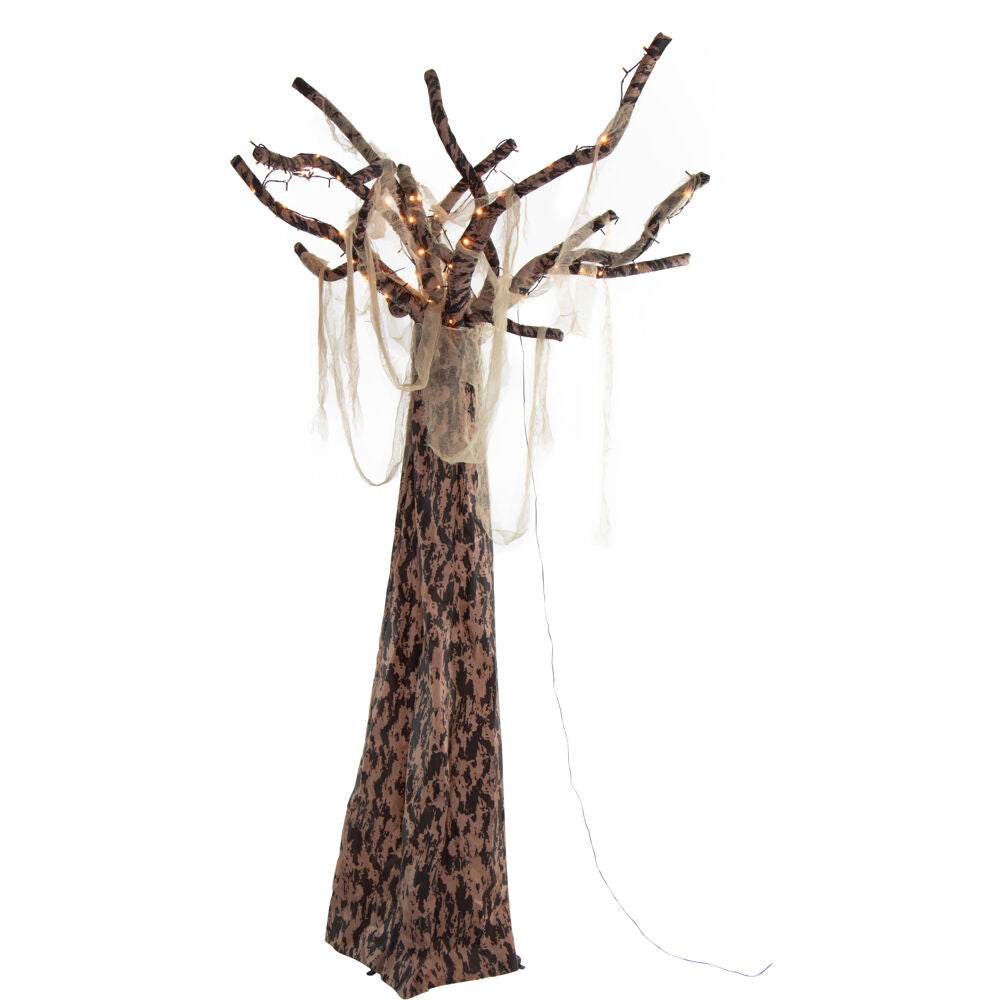 Haunted Hill Farm - 8.5-Ft. Orgone the Ghost Tree, Prelit Indoor or Covered Outdoor Halloween Decoration, Plug-In - Multi