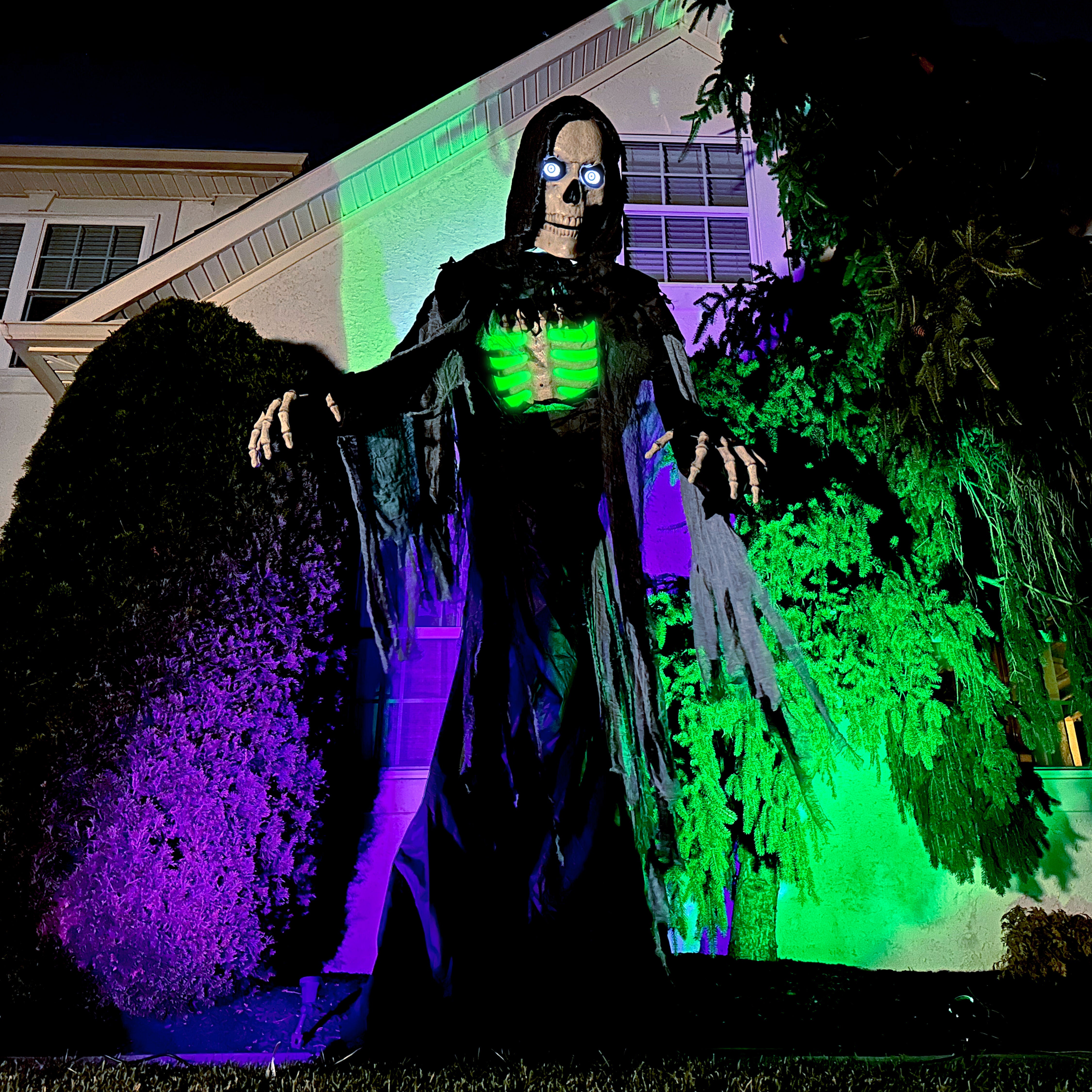 Haunted Hill Farm - 10-Ft. Tall Motion-Activated Towering Reaper, Premium Talking Halloween Animatronic - Multi