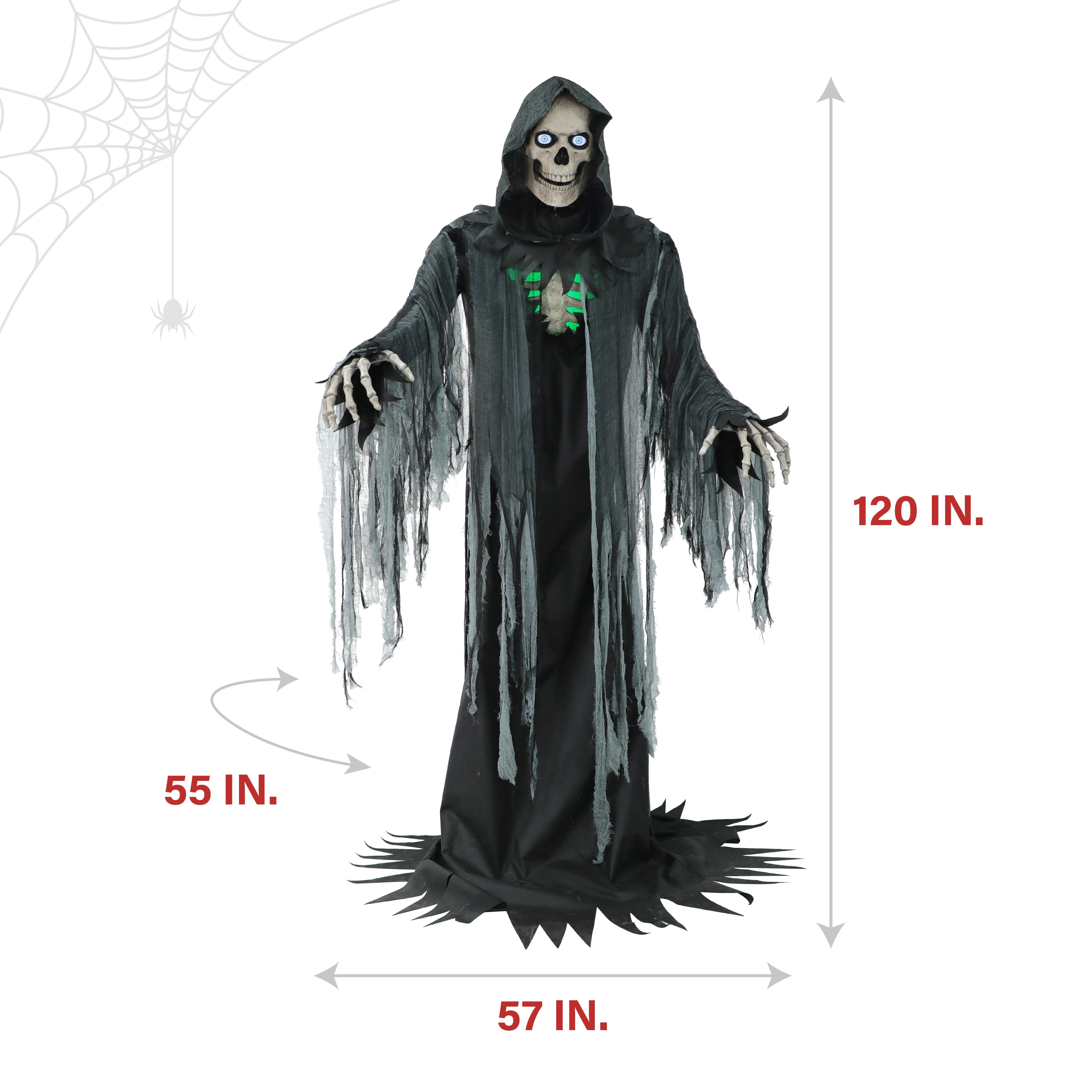 Haunted Hill Farm - 10-Ft. Tall Motion-Activated Towering Reaper, Premium Talking Halloween Animatronic - Multi