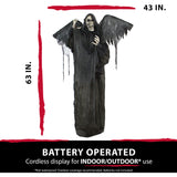 Haunted Hill Farm - Life-Size Animatronic Skeleton Reaper with Wings with Lights and Sound, Indoor/Covered Outdoor Halloween Decoration - Multi