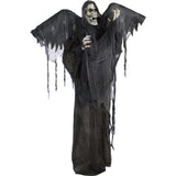 Haunted Hill Farm - Life-Size Animatronic Skeleton Reaper with Wings with Lights and Sound, Indoor/Covered Outdoor Halloween Decoration - Multi