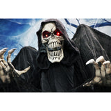 Haunted Hill Farm - Life-Size Animatronic Skeleton Reaper with Wings with Lights and Sound, Indoor/Covered Outdoor Halloween Decoration - Multi