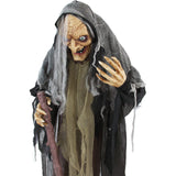 Haunted Hill Farm - Life Size Animatronic Witch, Indoor/Outdoor Halloween Decoration, Eyes Light Up Red, Poseable, Battery-Operated - Multi