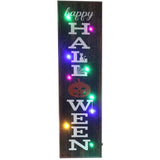 Haunted Hill Farm - 45-in. "Happy Halloween" Porch Leaner Sign with LED Lights - Multi