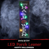 Haunted Hill Farm - 45-in. "Happy Halloween" Porch Leaner Sign with LED Lights - Multi