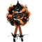 Haunted Hill Farm - 24-in. Halloween Wreath with Witch Hat and Legs, Pumpkins, and Ornaments - Black, Orange