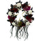 Haunted Hill Farm - 24-In. Halloween Wreath with Skulls, Fall Flowers, and Vines, Indoor/Covered Outdoor Halloween Decoration - Multi