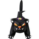 Haunted Hill Farm - 6-ft. Wide Prelit Inflatable Black Cat with Witch Hat - Black