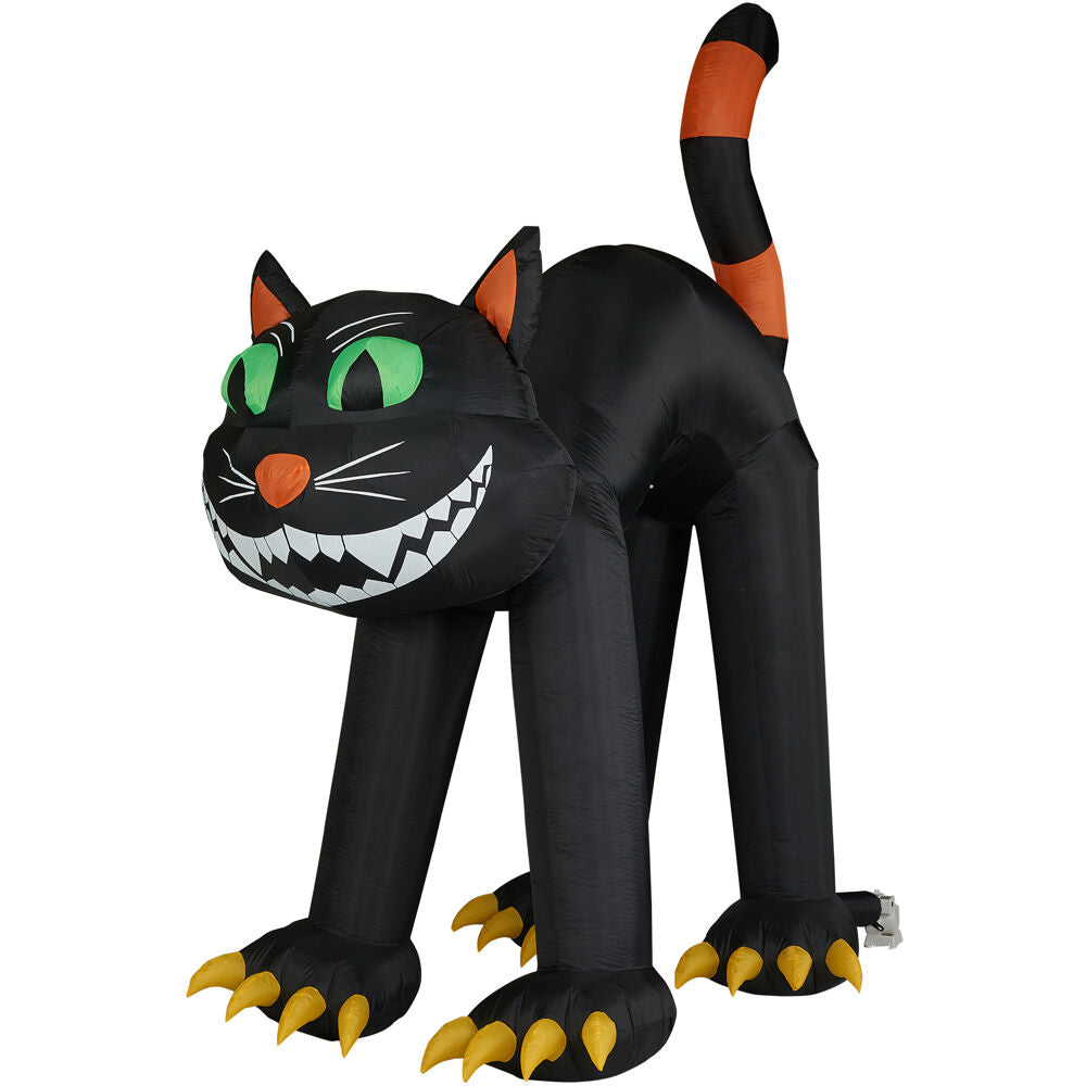 Haunted Hill Farm - 10-ft. Prelit Inflatable Black Cat - Black