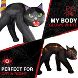 Haunted Hill Farm - 9.8-Ft. Tall Inflatable Pre-Lit Black Cat - Black