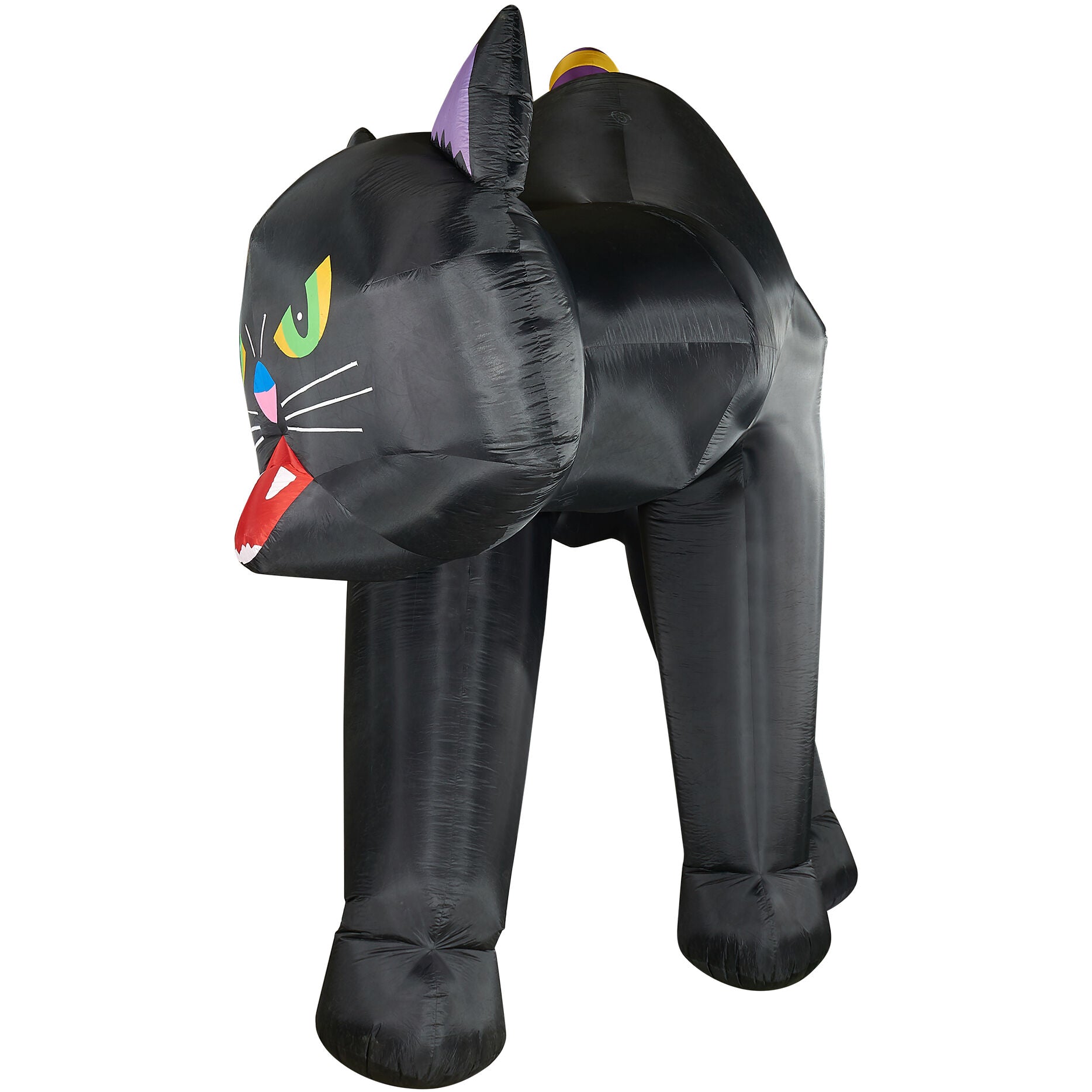 Haunted Hill Farm - 20-Ft. Outdoor Inflatable Black Cat with Lights - Black