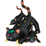 Haunted Hill Farm - 5-ft. Prelit Inflatable Black Cat Trio - Black