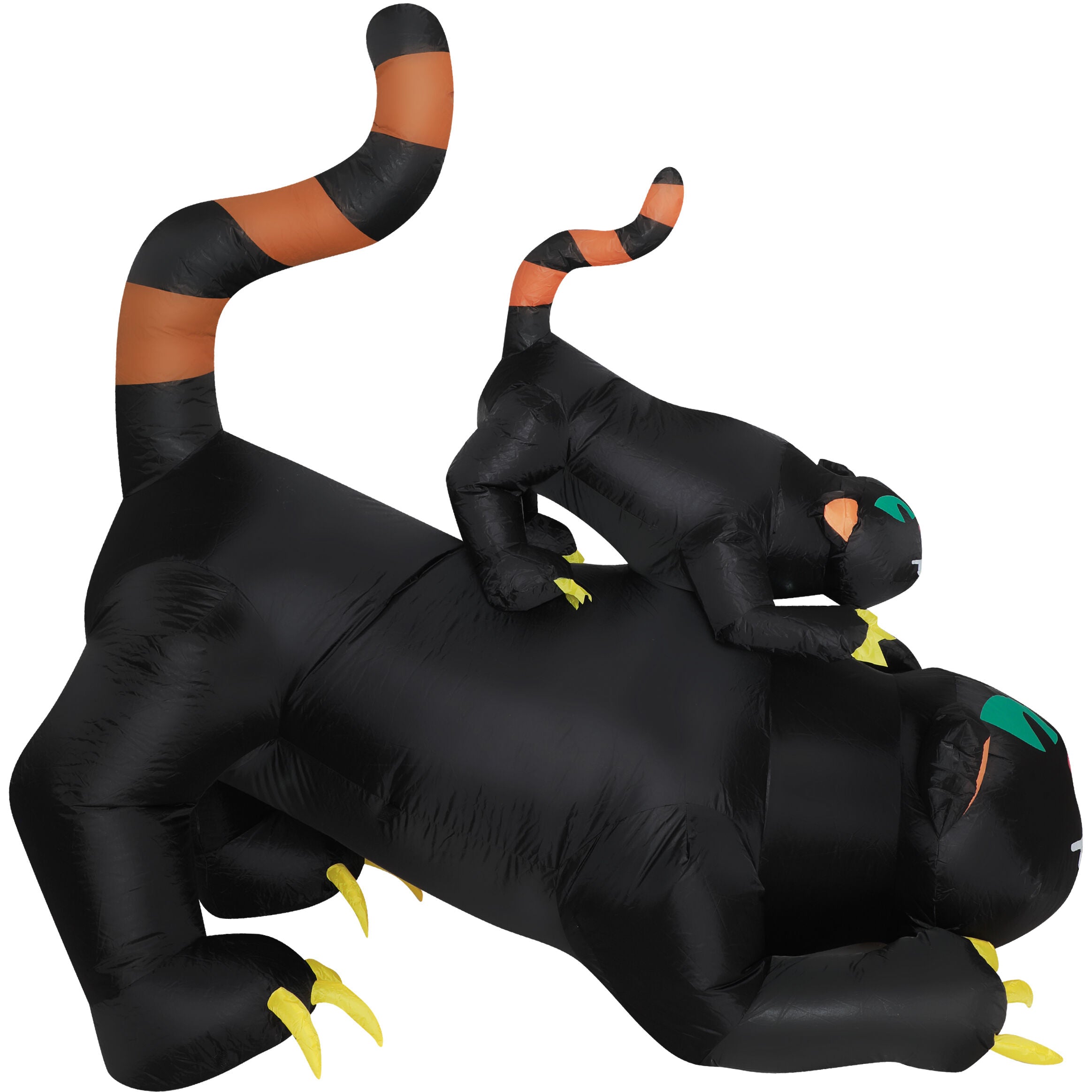 Haunted Hill Farm - 5-ft. Prelit Inflatable Black Cat Trio - Black