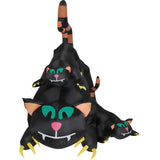 Haunted Hill Farm - 5-ft. Prelit Inflatable Black Cat Trio - Black