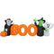 Haunted Hill Farm - 10-ft. Wide Prelit Inflatable Boo Sign with Vampire, Ghost, and Witch - Orange