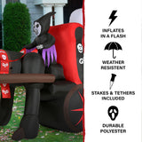 Haunted Hill Farm - 6-Ft.Tall Pre-Lit Inflatable Skull Carriage - Black