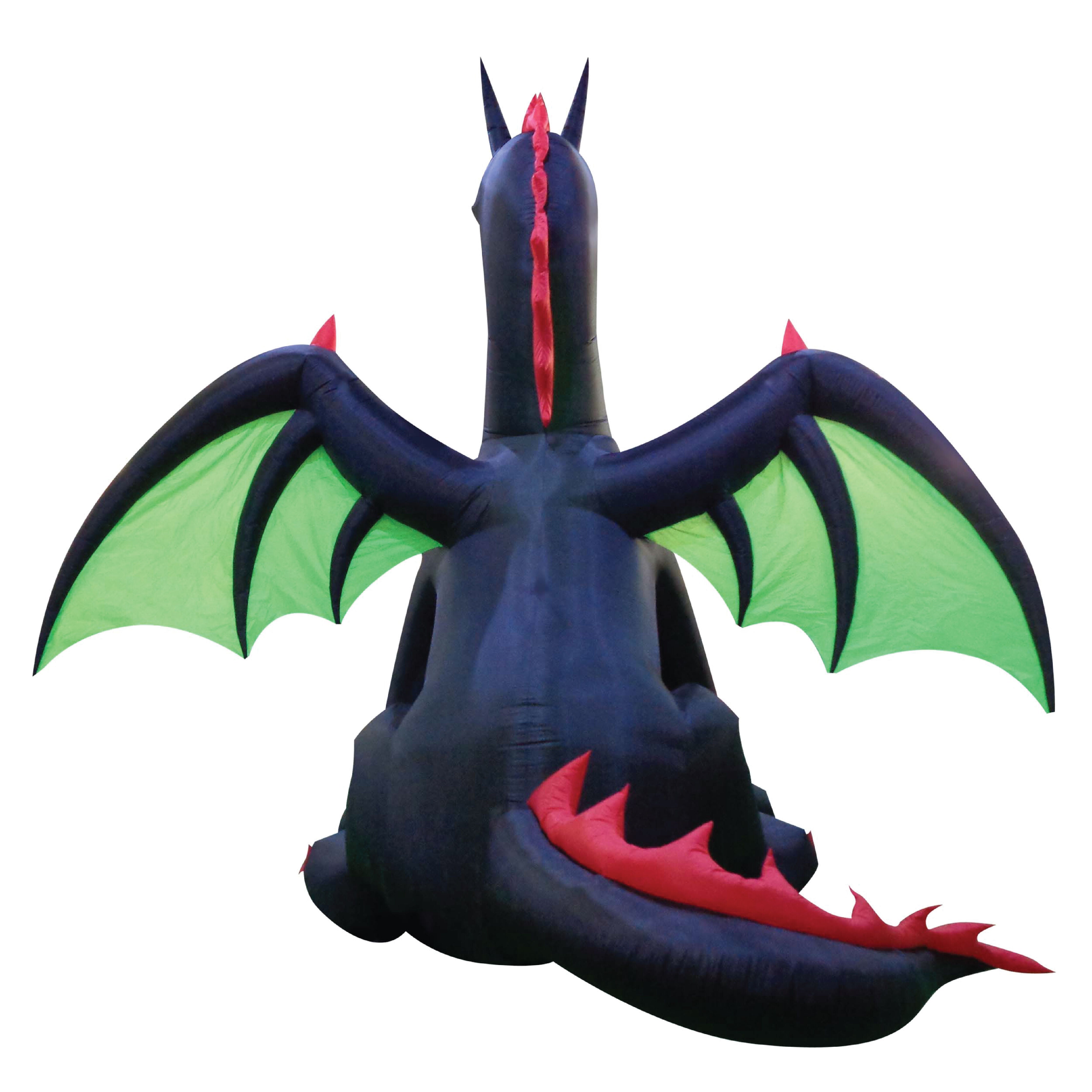 Haunted Hill Farm - 11.8-Ft. Inflatable Pre-Lit Dragon with White Lights - Black