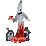 Haunted Hill Farm - 9-ft. Prelit Inflatable Graveyard Ghost with Skulls - Black