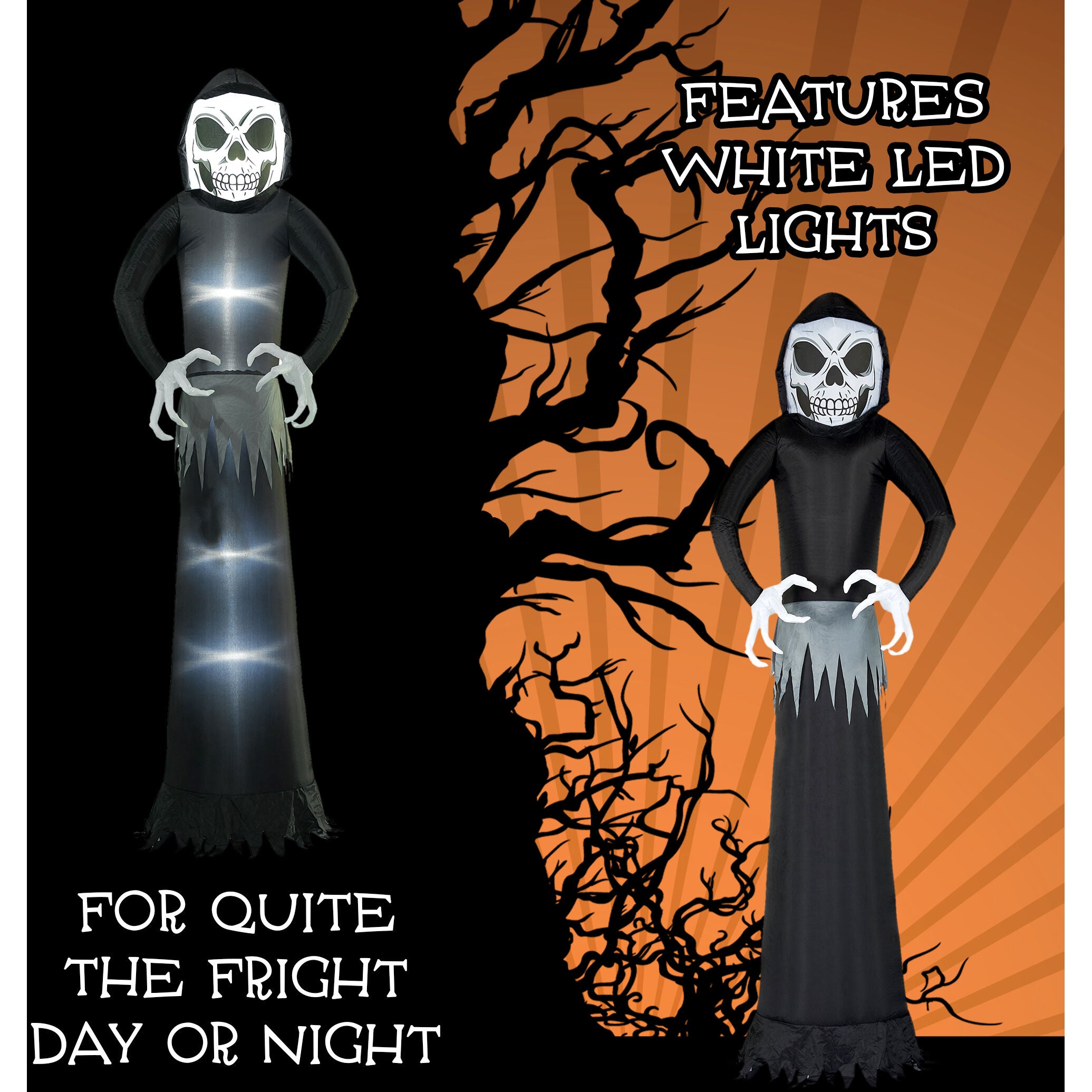 Haunted Hill Farm - 12-ft. Prelit Inflatable Reaper - Black