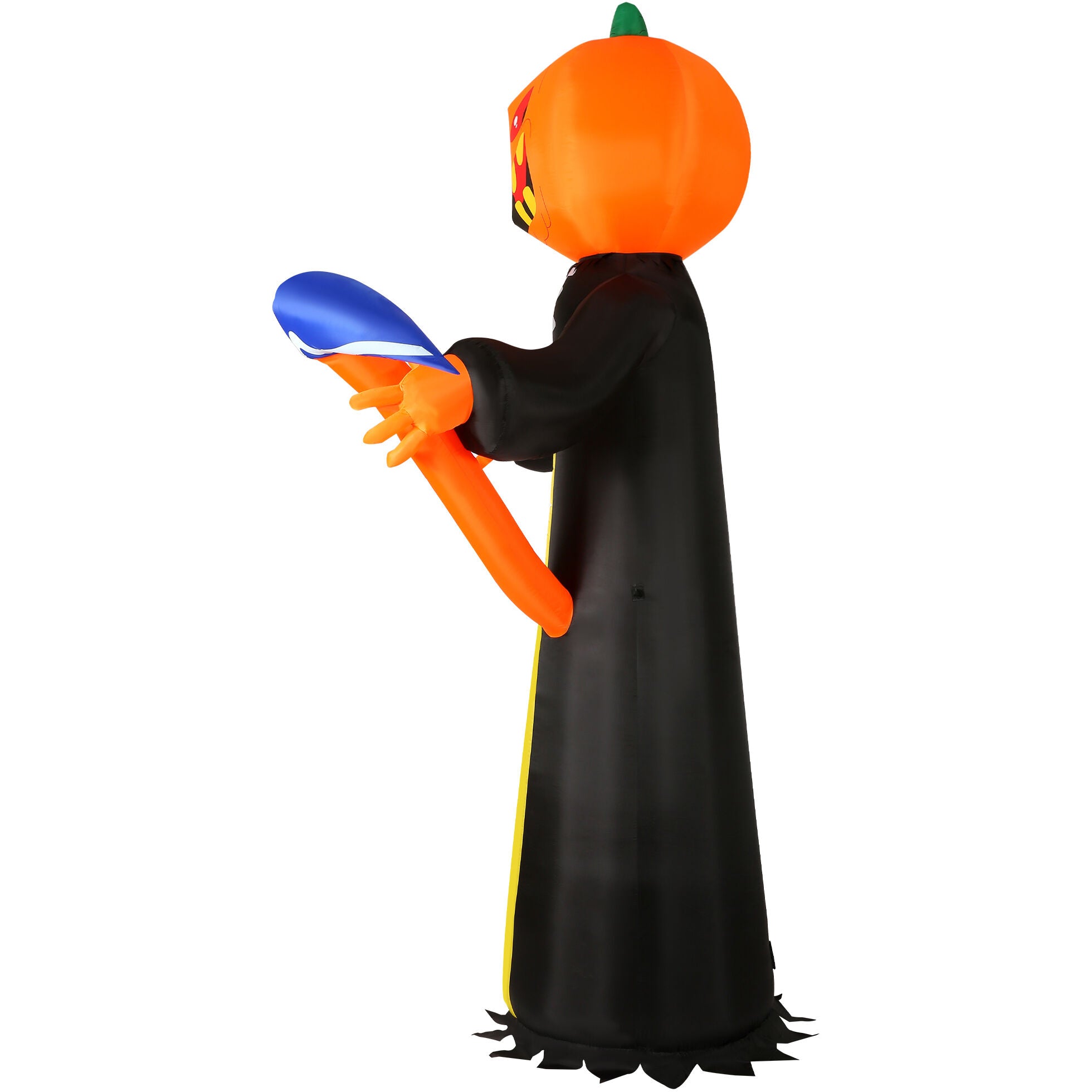 Haunted Hill Farm - 10-ft. Prelit Inflatable Pumpkin Reaper - Black