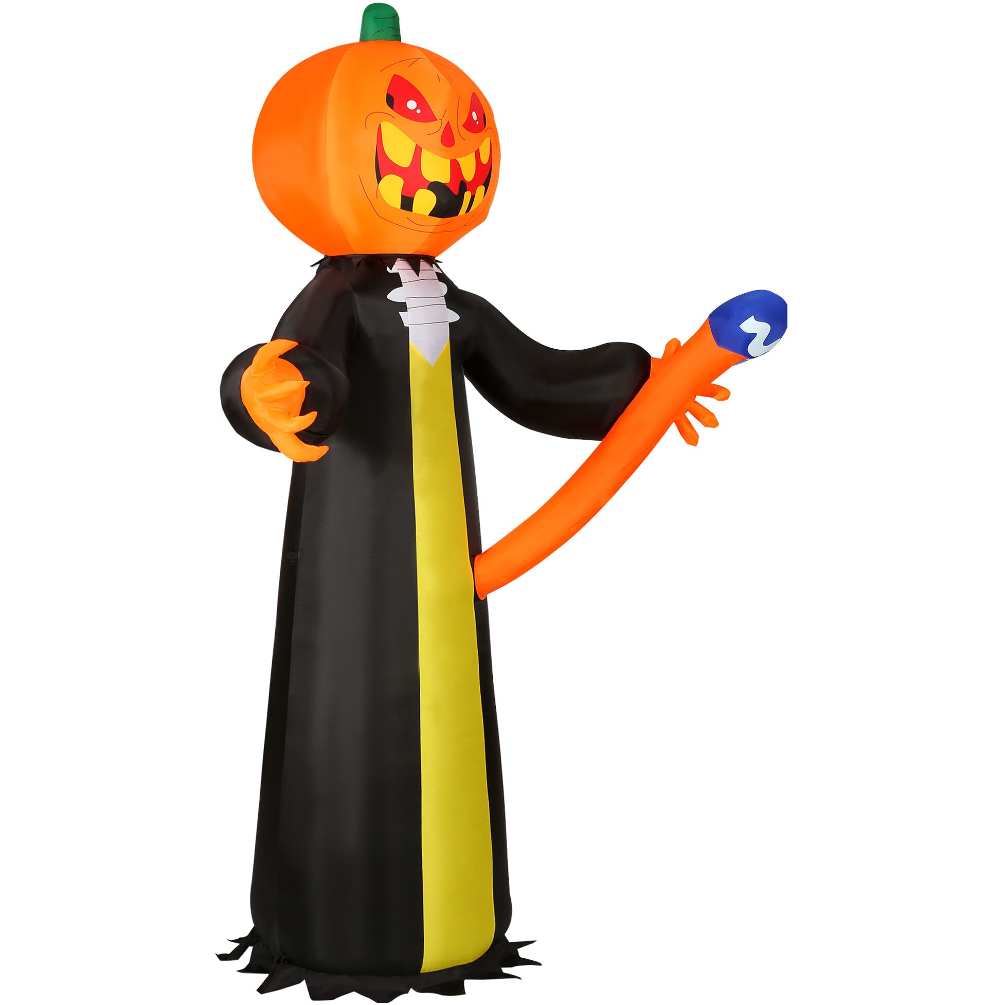 Haunted Hill Farm - 10-ft. Prelit Inflatable Pumpkin Reaper - Black