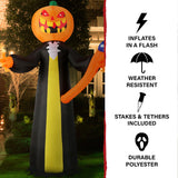 Haunted Hill Farm - 10-ft. Prelit Inflatable Pumpkin Reaper - Black