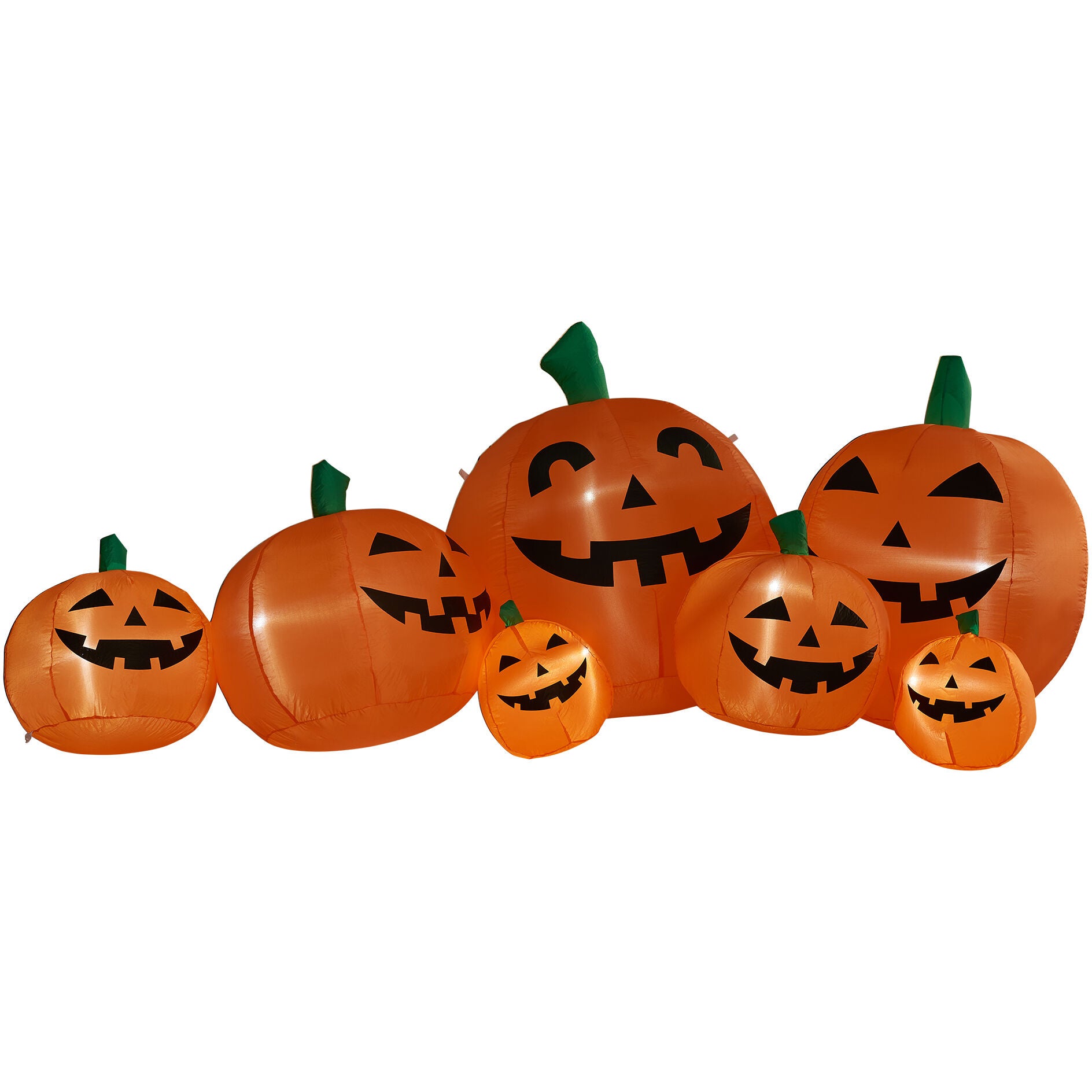 Haunted Hill Farm - 10-Ft. Wide Prelit Inflatable Pumpkin Family - Orange