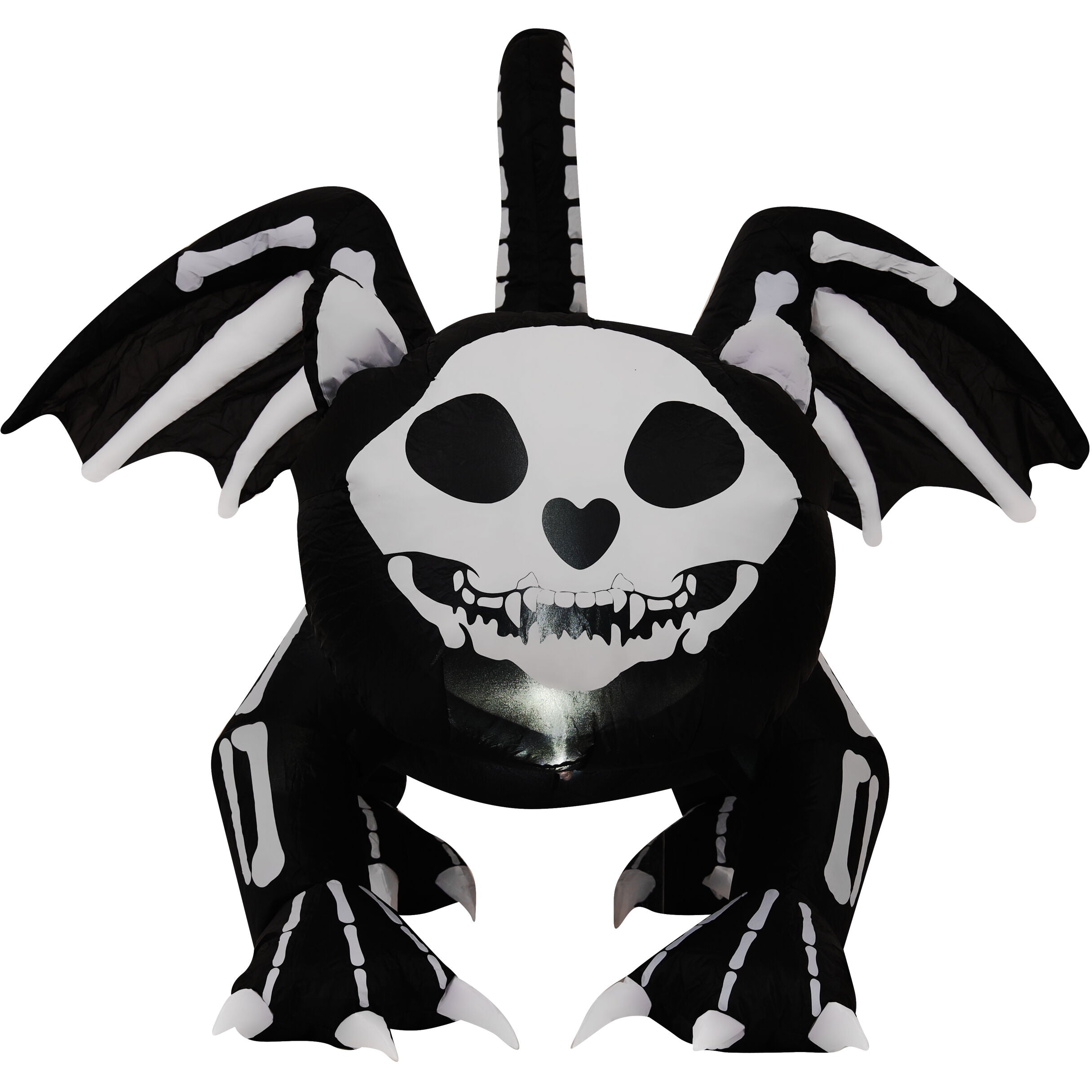 Haunted Hill Farm - 5.9-Ft. Wide Prelit Inflatable Skeleton Cat with Wings - Black