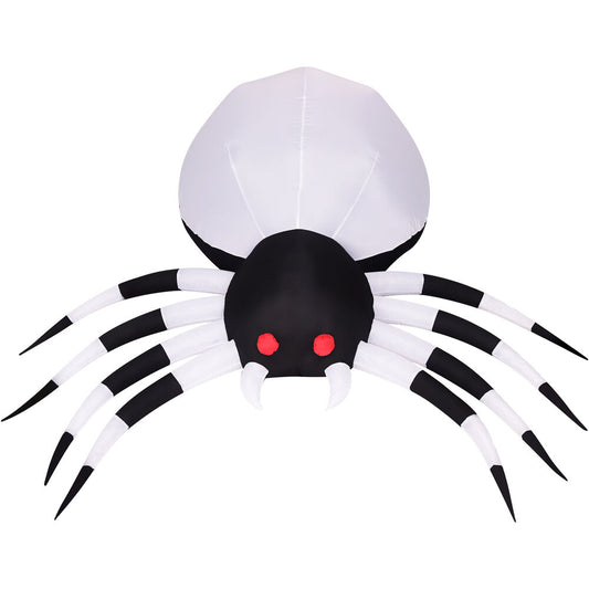 Haunted Hill Farm - 6-Ft. Wide Prelit Inflatable Spider with Disco Lights - Black