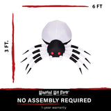 Haunted Hill Farm - 6-Ft. Wide Prelit Inflatable Spider with Disco Lights - Black