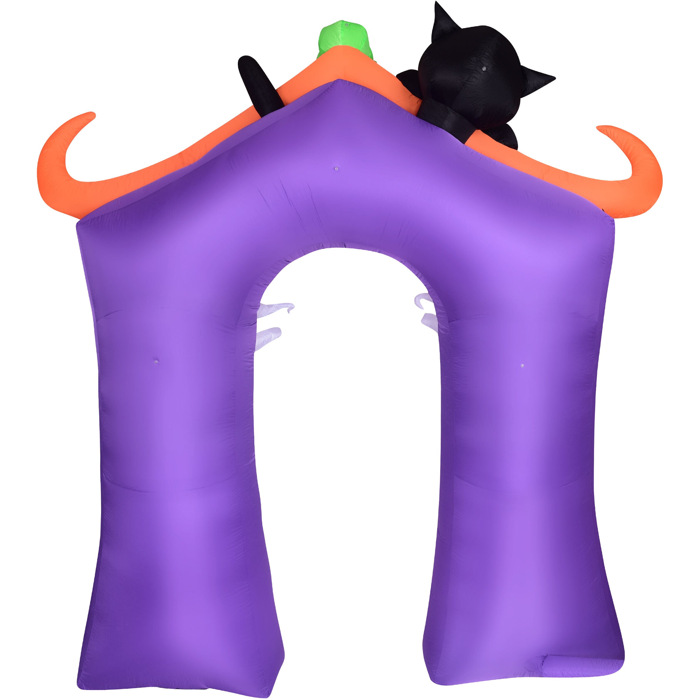 Haunted Hill Farm - 9-Ft. Inflatable Pre-Lit Trick or Treat Walkway Arch with Black Cat, Jack-O-Lantern, and Ghost - Purple