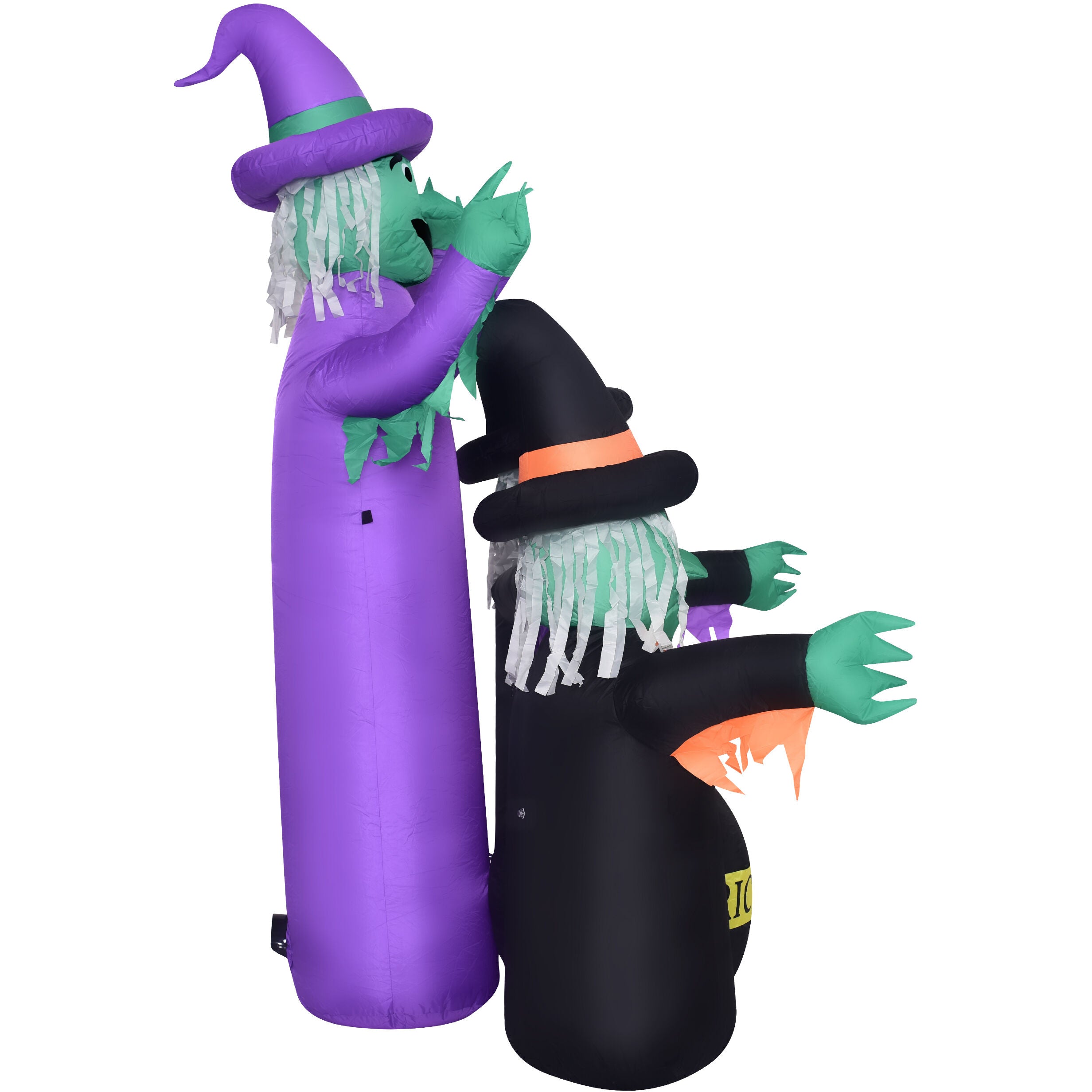 Haunted Hill Farm - 6-Ft. Inflatable Pre-Lit Brewing Witch Trio with Cauldron - Multi