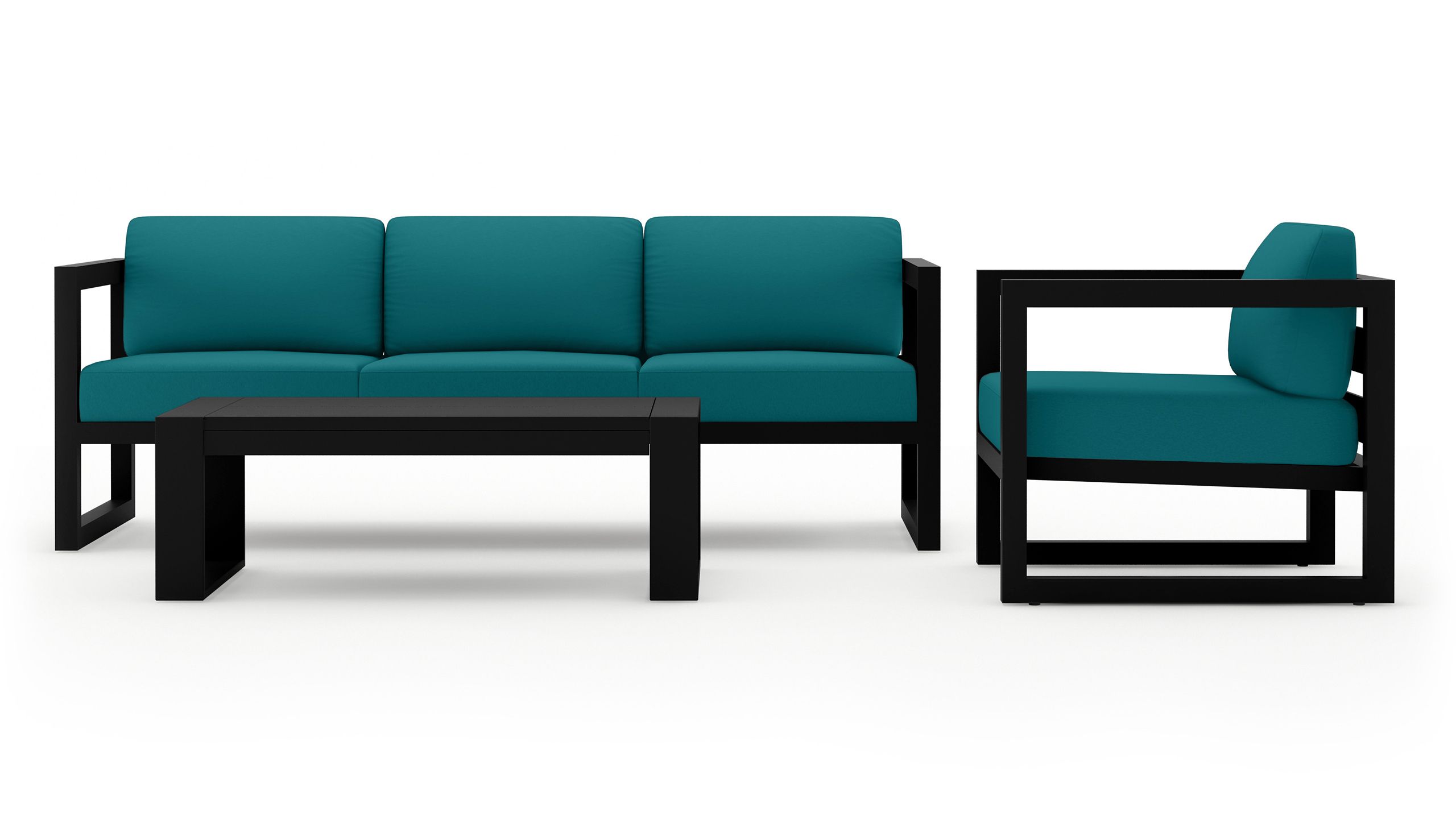 Harmonia Living - Avion 3 Piece Sofa Set - Black | HL-AVN-BK-3SS
