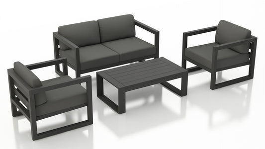 Harmonia Living - Avion 4 Piece Sofa Set - Slate | HL-AVN-SL-4SS