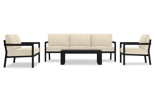 Harmonia Living - Pacifica 5 Piece Sofa Set - Black | HL-PAC-BK-5SS