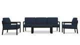 Harmonia Living - Pacifica 5 Piece Sofa Set - Black | HL-PAC-BK-5SS