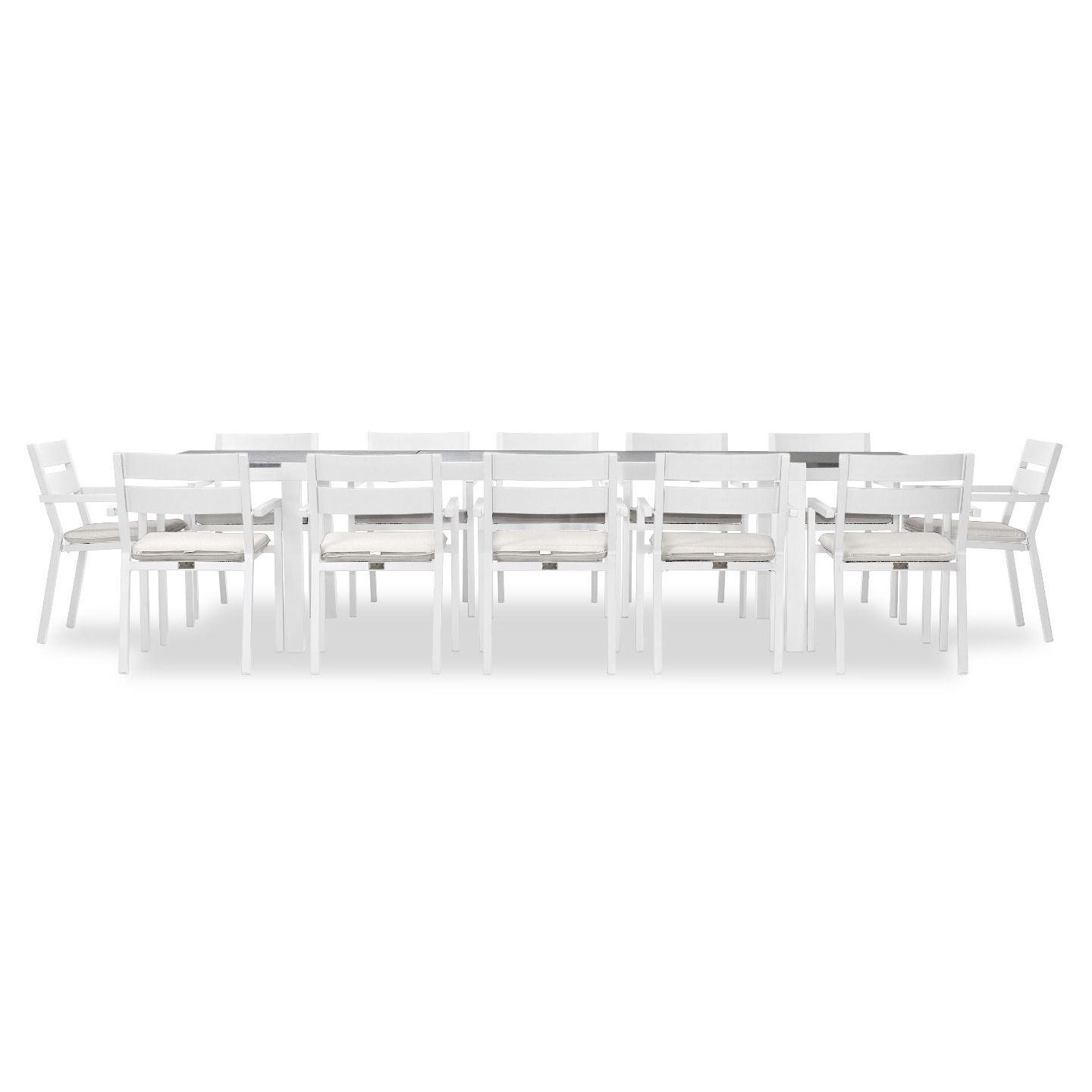 Harmonia Living - Pacifica 13 Piece Extendable Dining Set - White | HL-PAC-WHT-13EDS-C